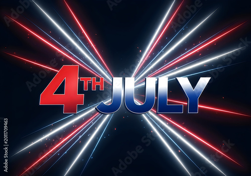 4th of july celebration with fireworks on black background