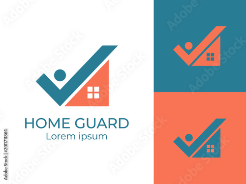 Photos This logo combines a home symbol with a checkmark to convey safety and assurance