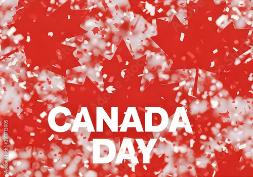 Canada day celebration with confetti