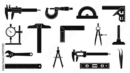 Obraz na płótnie Collection of drafting and precision tools.