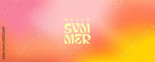 
Summer background with bright and rich textured noisy gradient in orange with pink yellow and red shades of colors. Abstract summer gradient template for posters, branding, social media, packaging