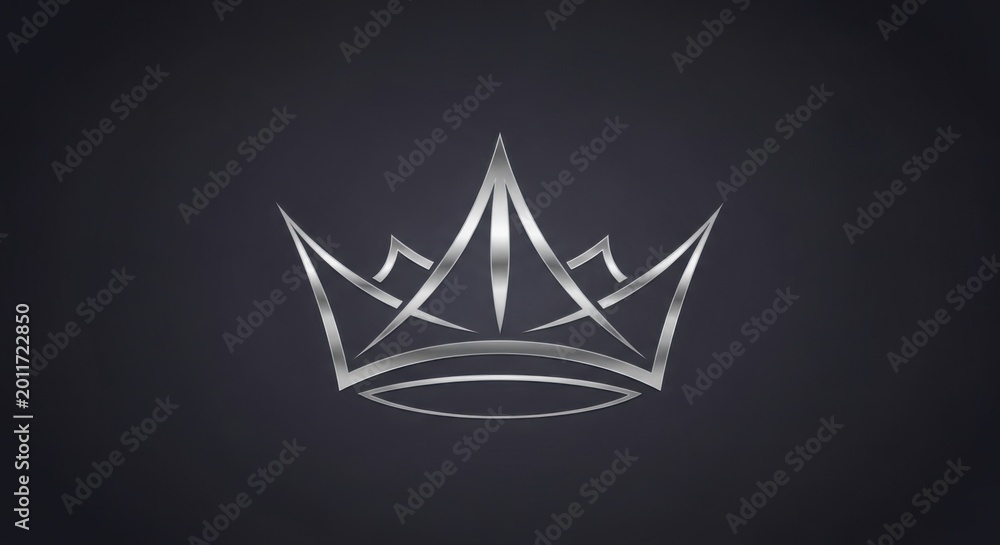 Fototapeta premium Elegant Minimalist Crown Icon on Dark Background, Modern Royal Symbol Design