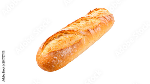 Bild auf Leinwand Freshly baked long crusty baguette bread with a golden brown surface for bakery