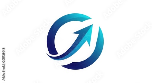 Free Download Modern abstract circular arrow logo design with dynamic blue gradient and white background - GFXLoad
