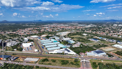 Fotografia Aerial View of Industrial District and Urban Sprawl in Gaborone Botswana