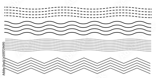 Obraz na płótnie Waves line set