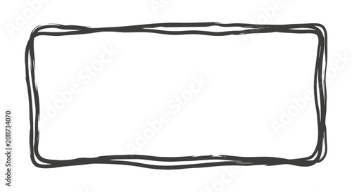 Fotografia Brush stroke frame imperfect hand painted rectangle pattern