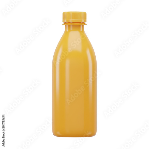 Orange juice bottle isolated on transparent background