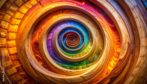 Vibrant Abstract Spiral Color Pattern
