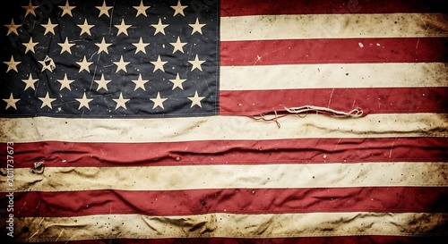 Vintage american flag with stars and stripes, symbolizing patriotism and freedom