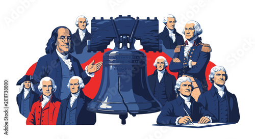 Photos Founding Fathers of United States America.