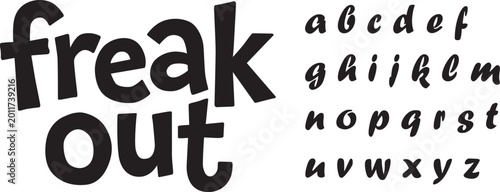 Fotografie Freak out text effect with bold and alphabet letters victor illustration