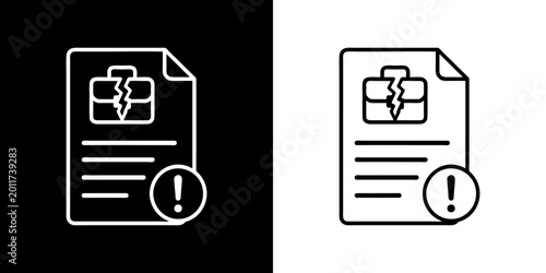 Photos Job loss notification icon with employment termination document alert