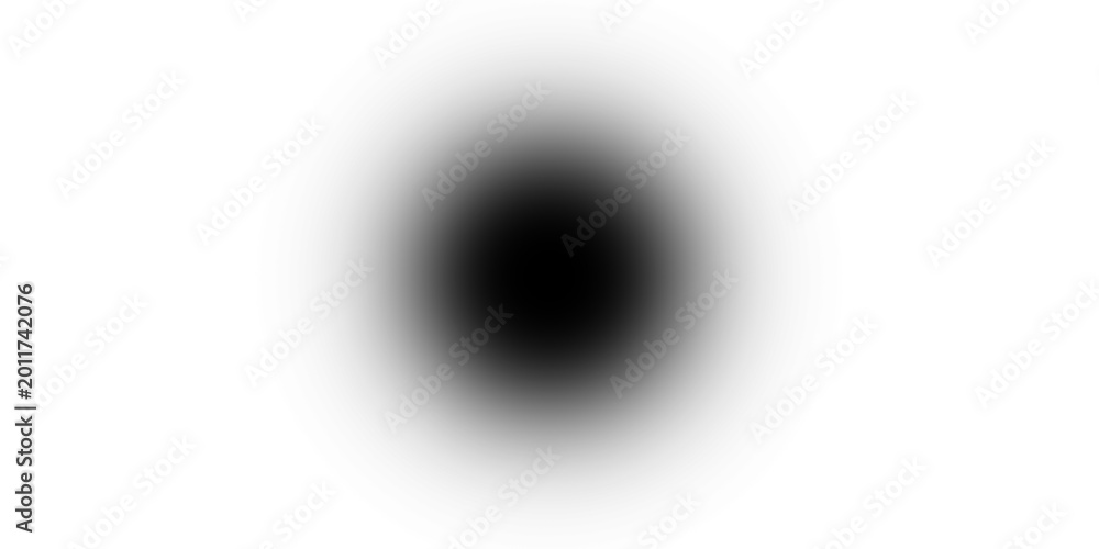 Fotografie Black radial gradient glow effect isolated on transparent background soft shade element