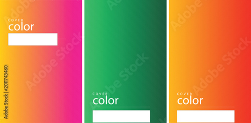 Colorful cover design templates with gradient backgrounds and text