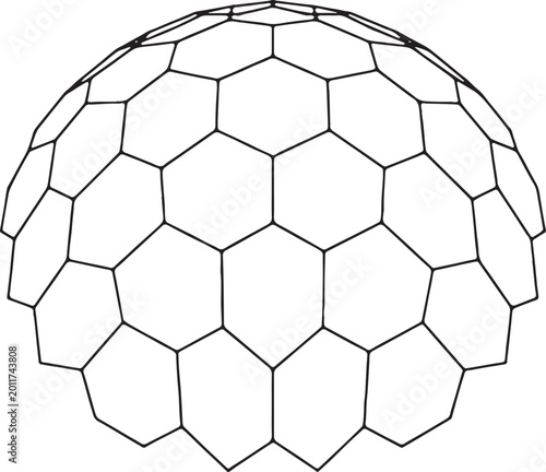 Konstfotografi Geodesic Hexagonal Dome Wireframe Architectural Structure