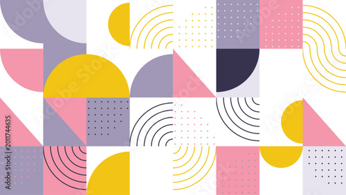 Colorful geometric shapes in a modern abstract composition design