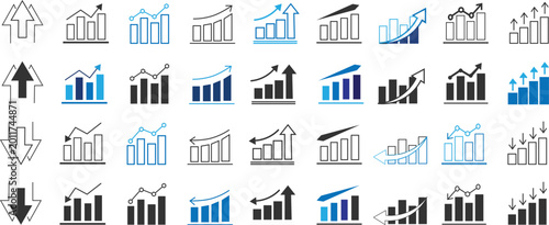 Photos financial graph up and down movement business