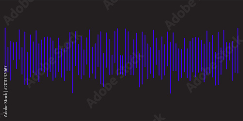 Vibrant rainbow colorful vector sound waves flow isolated on black background for music or presentation background.