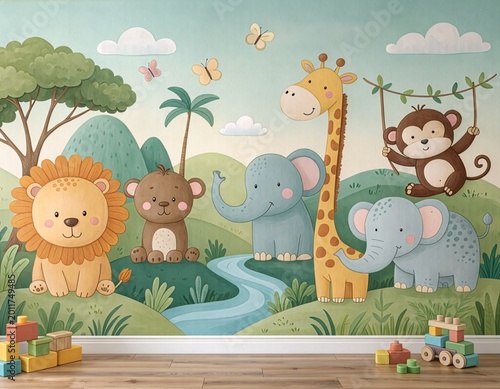kids room mural