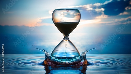 a water hourglass marking time