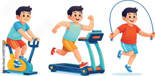 Tableau sur toile Cardio Fitness Exercise Set
