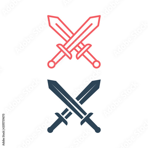 Принти на полотні Sword icons set, simple archaic war trendy design template illustration