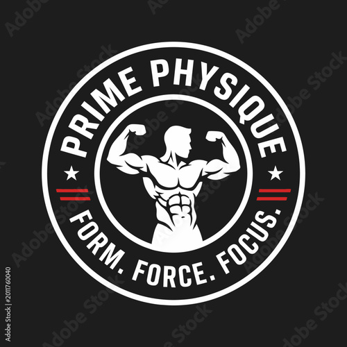 Muscular Man Flexing His Muscles.
