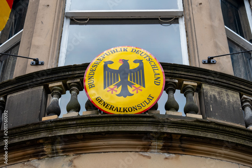Tableau sur toile German Consulate General Edinburgh, diplomatic embassy Edinburgh Scotland United