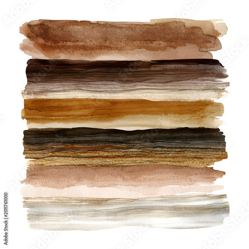 Abstract Earth Tone Watercolor Strokes