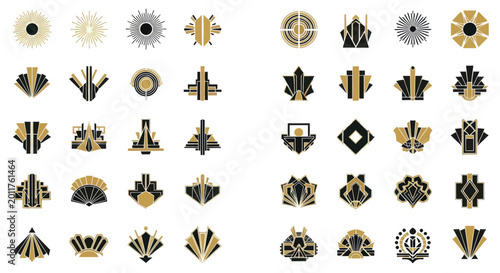 Schilderij op canvas Collection of various gear icons.