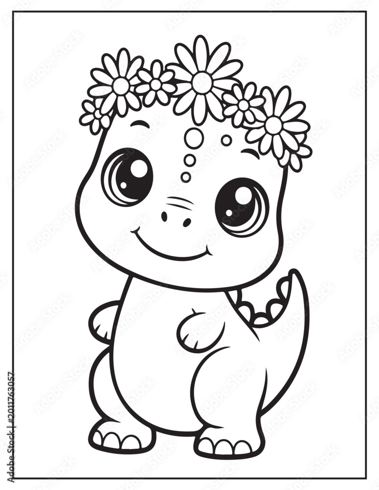 Fototapeta premium cute dinosaur coloring pages 
