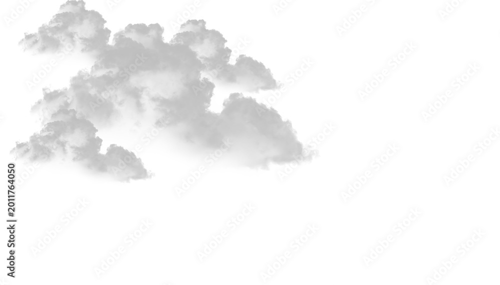 Fototapeta premium Realistic Soft Gray Cloud Isolated on Transparent Background PNG