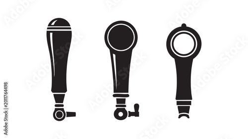 Classic Brewery Bar Pub Draught Ale Tap Handle Silhouettes