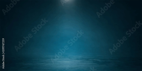 A dark blue background with rays piercing through misty smoke and storm clouds over a deep night sea texture