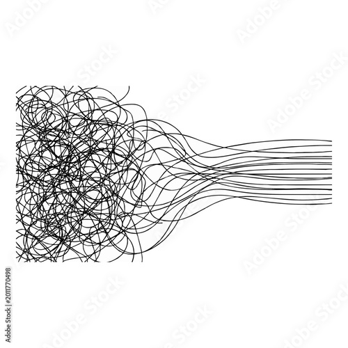 Fényképezés Chaos to Order Transformation Process Vector Illustration