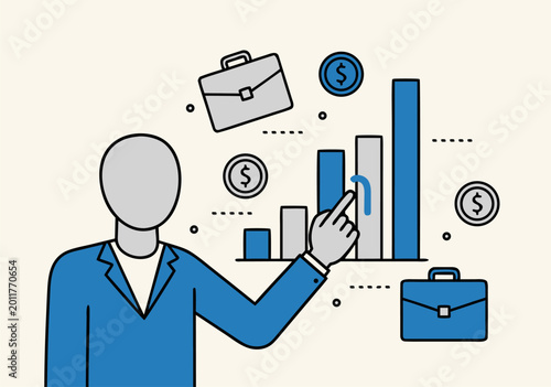Photos Dynamic business finance vector illustration highlighting market analysis and ec