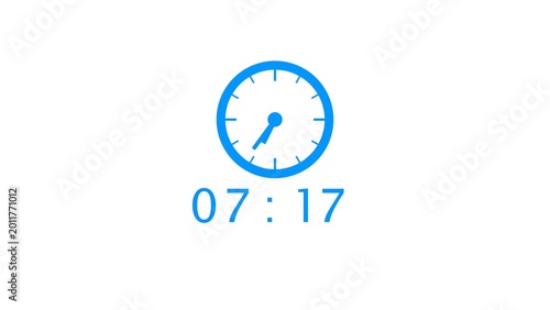 Minute and seconds countdown timer clock illustration.