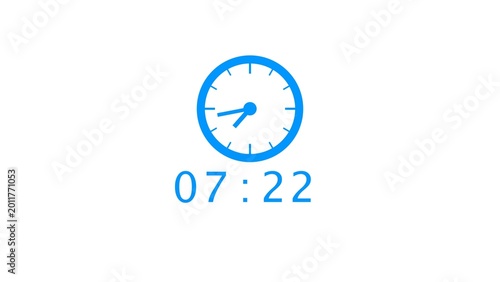 Minute and seconds countdown timer clock illustration.