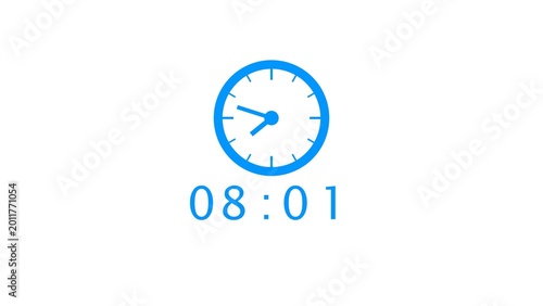 Minute and seconds countdown timer clock illustration.