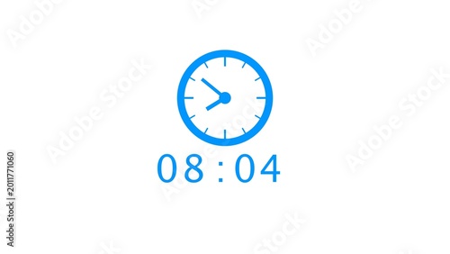 Minute and seconds countdown timer clock illustration.