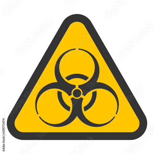 yellow filled biohazard sign