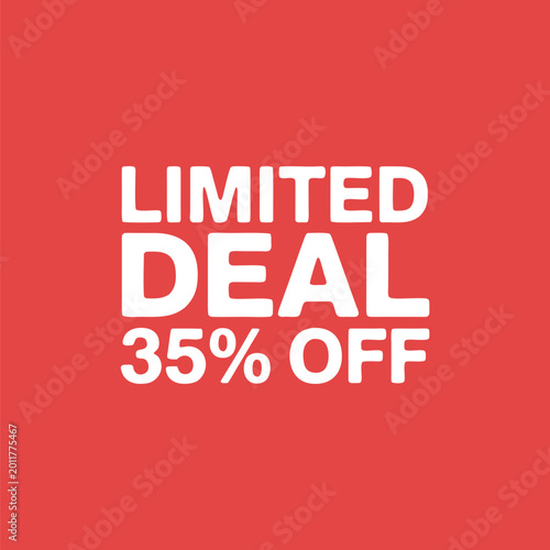 Limited deal offer background template with thirty five percent off promotional text design.