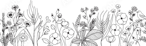 grass and flowers