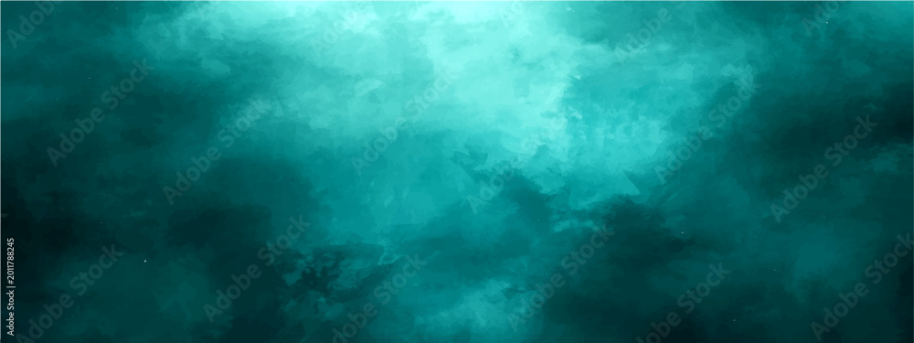 Fototapeta premium Atmospheric teal smoke background, abstract turquoise cloud texture vector, dark cyan misty fog effect, moody emerald vapor backdrop for cinematic posters and dramatic web design