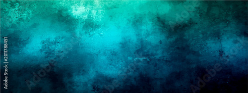Photos Teal and navy blue grunge texture background, abstract watercolor wash with dist