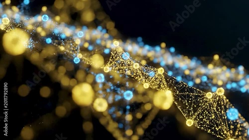 4K Abstract Plexus Animation of Connected Particles for Science and Research.