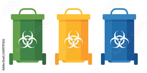 Canvastavla Biohazard medical waste containers icon clinical waste segregation symbol vector
