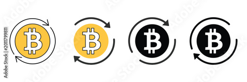 Bitcoin money exchange icon cryptocurrency currency symbol vector illustration