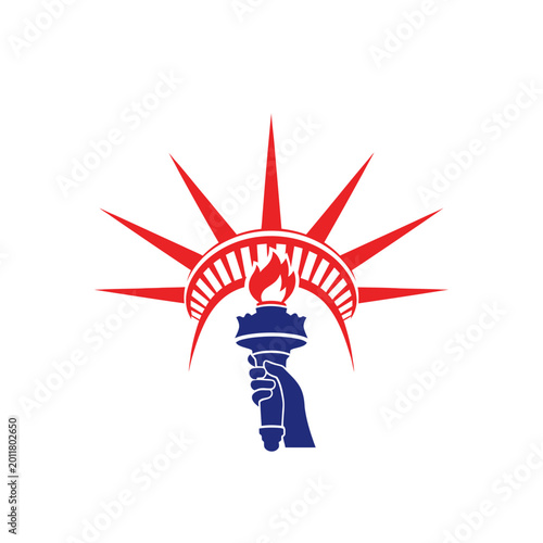 фотографія Statue of Liberty Torch and Crown Icon Vector